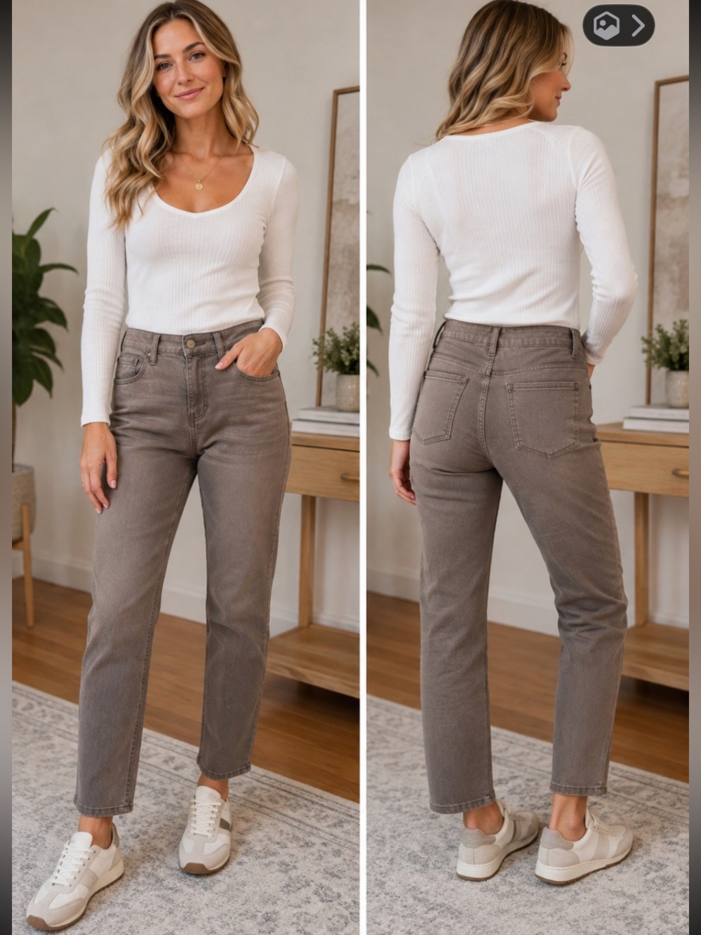 Free People Straight Leg Jeans in Grey waist 31